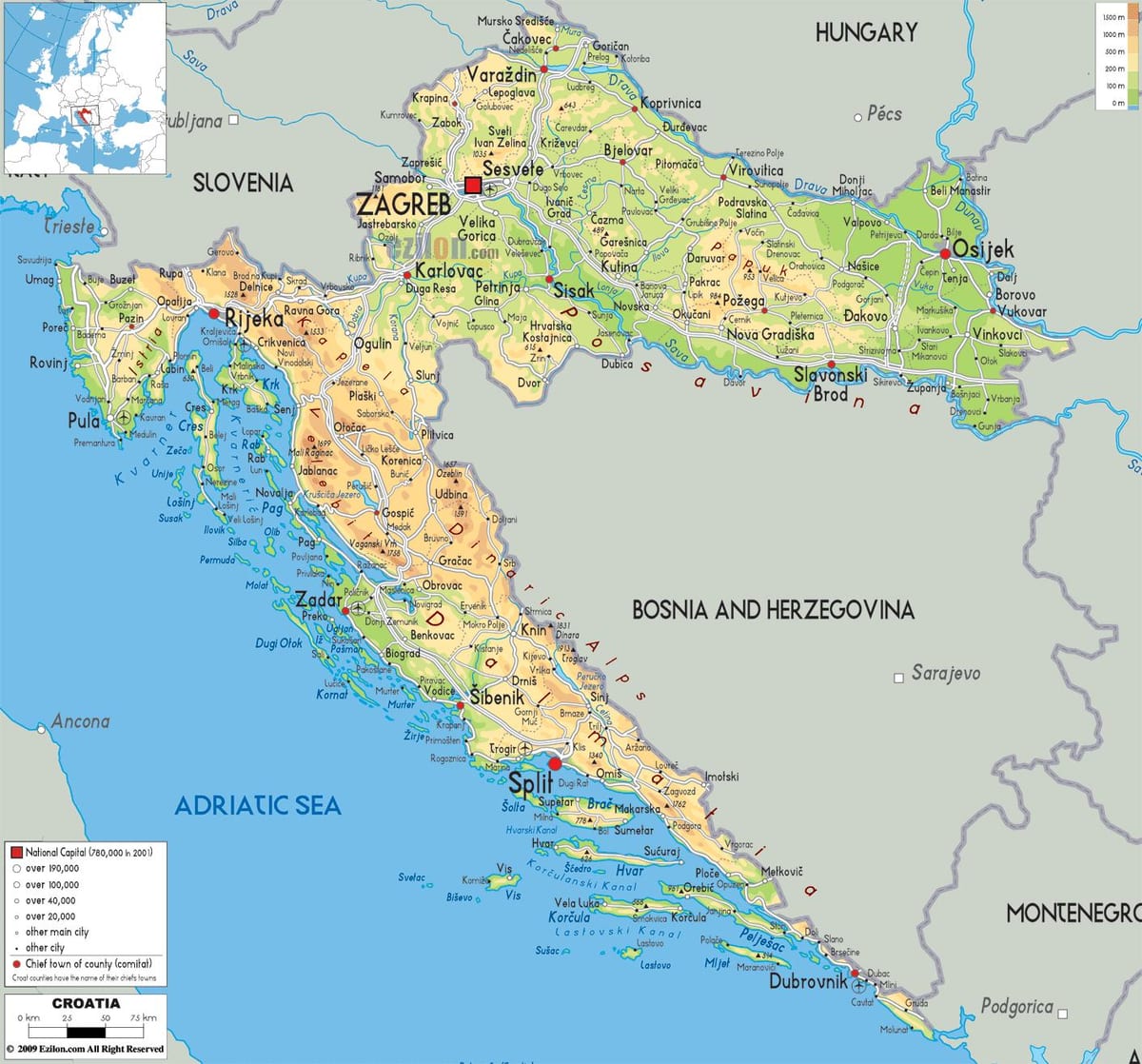 ramani ya croatia mto