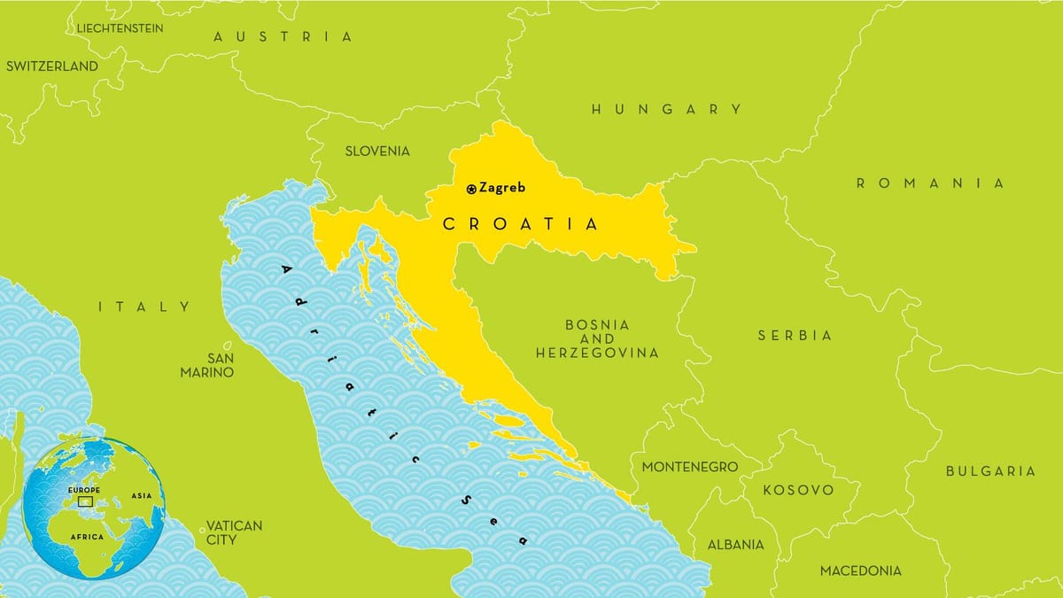 ramani ya nchi karibu na croatia