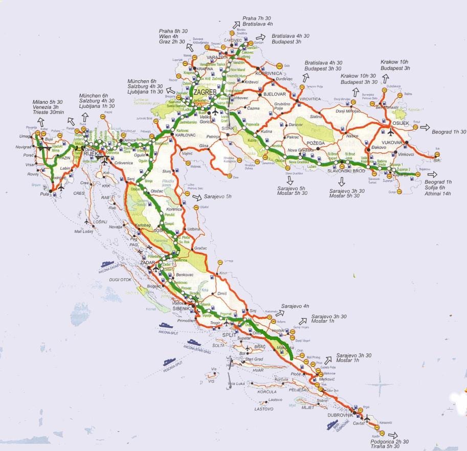 ramani ya croatia safari ya barabara