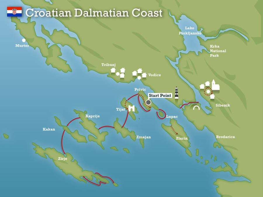 adriatic pwani ya croatia ramani