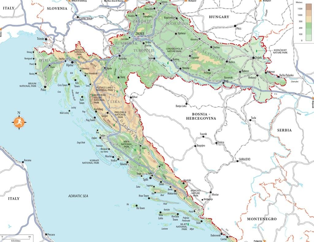 zrce pwani ya croatia ramani