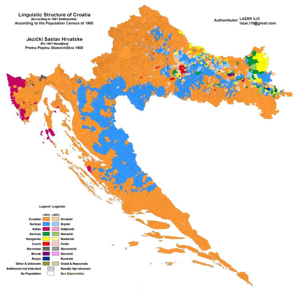 ramani ya kikabila ramani ya croatia