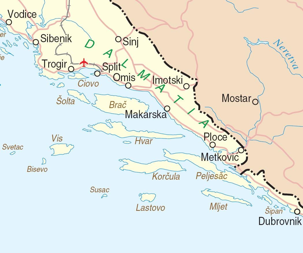 ramani ya kusini croatia