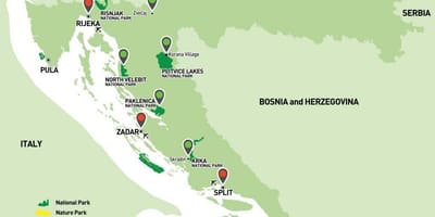 Ramani ya croatia hifadhi za taifa 