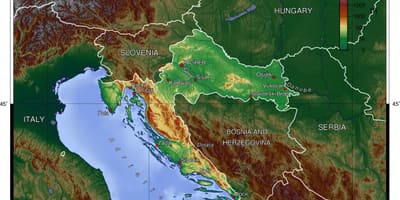 Ramani ya croatia topographic 