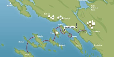 Adriatic pwani ya croatia ramani